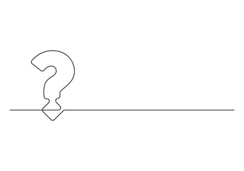 Poster - question mark linear background. continuous one line drawing of question mark. vector illustration