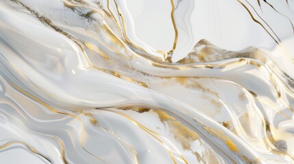 Wall Mural - Abstract Golden and White Marble Pattern