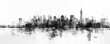 © Katavudh - Hand-drawn abstract cityscape in black and white, urban design, artistic metropolis