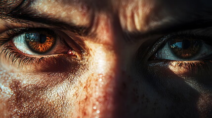 Poster - The captivating intensity of a gaze exploring striking eye colors and their emotional impact on viewers