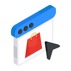 Sticker - A trendy design icon of web shopping 

