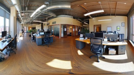 Poster - 360-degree view of an office workspace