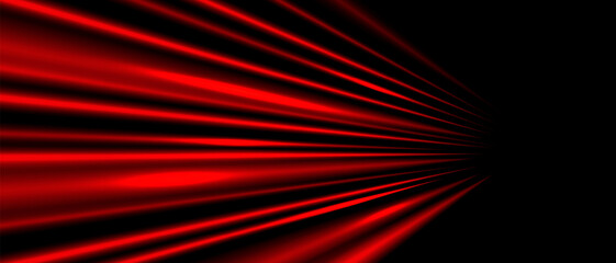 Poster - abstract red light zoom fast speed on black background vector