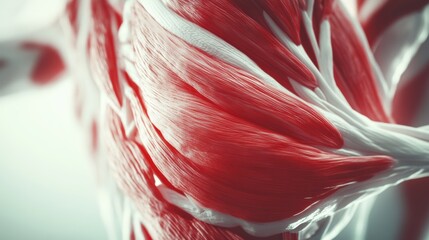Poster - exploring a 3d representation of muscle tissue, this close-up showcases the striking contrast of red