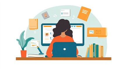 Poster - A teacher providing live feedback during a remote learning session.