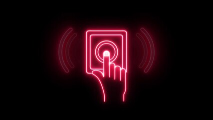 Neon finger print animation
