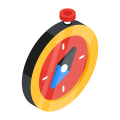 Sticker - A colored design icon of compass

