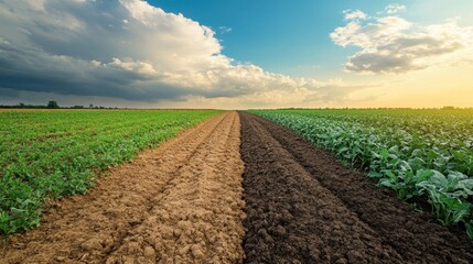 Farmland Landscape with Two Crops