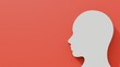 © HalukYakup - Silhouette of a person in profile 3d illustration on red background. Head silhouette on red background. Business or psychology presentation template.