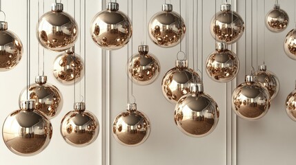 Christmas white background with christmas balls and decoration