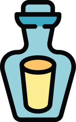 Poster - Simple icon of a corked bottle, possibly containing a message or a homemade beverage
