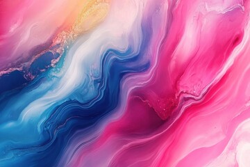 Poster - Ethereal horizons. Modern futuristic marble patterns featuring translucent color gradients. Lively flowing art backdrop merging liquid paints