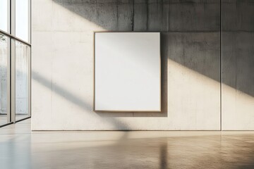 Poster - Template for poster showcase in modern indoor environment, blank background