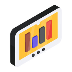 Sticker - Colored design icon of mobile statistics 

