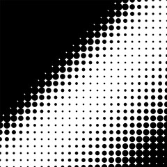 Wall Mural - Black and white dotted pattern creating a gradient effect with varying dot sizes across the surface