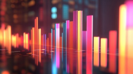 Poster - Colorful Data Visualization with Reflections and Glow