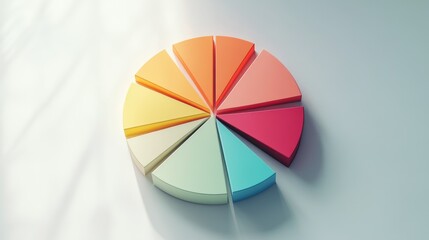 Poster - Colorful Pie Chart on White Background
