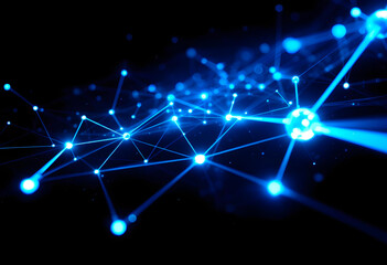 Points lumineux reliés dans l'espace	