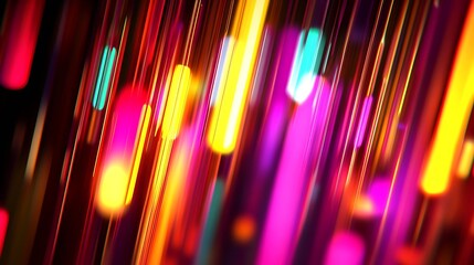 Poster - Dynamic Neon Color Streaks in Abstract Motion With Vivid Energetic and Lively Atmosphere : Generative AI