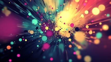 Aufkleber - Colorful Abstract Particle Explosion Creating a Vibrant Celebration Mood in Bright Hues : Generative AI