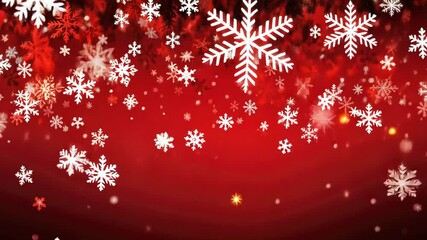 Poster - winter wonderland: red festive snowflakes background