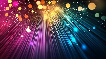 Fototapete - Radiant Colorful Abstract Light Streaks with Vibrant Bokeh Effect Background : Generative AI