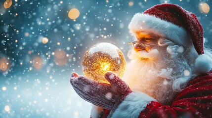 Beautiful Christmas image with Santa Claus, Christmas greeting card