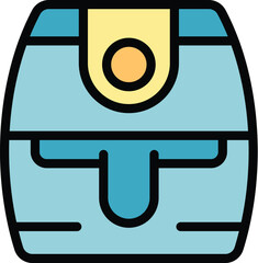 Poster - Simple colored line icon of a deep fryer, a kitchen appliance used for deep frying various foods