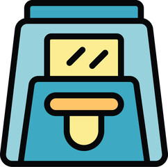 Poster - simple flat design icon of a toaster preparing a tasty breakfast