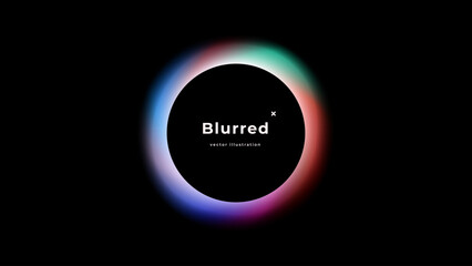 Fototapete - Abstract circle shapes with gradient isolated on black background. Vector set. Fluid vivid gradients for banners. Modern trendy design. Liquid shape. Colorful bright neon template. Dynamic soft color.