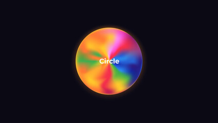 Fototapete - Abstract circle shapes with gradient isolated on black background. Vector set. Fluid vivid gradients for banners. Modern trendy design. Liquid shape. Colorful bright neon template. Dynamic soft color.