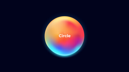 Fototapete - Abstract circle shapes with gradient isolated on black background. Vector set. Fluid vivid gradients for banners. Modern trendy design. Liquid shape. Colorful bright neon template. Dynamic soft color.