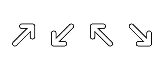 Poster - Upward rightward, downward leftward, upward leftward, and downward rightward icon in line style