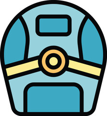 Poster - Illustration of a modern robot vacuum cleaner working on the floor, cleaning the house