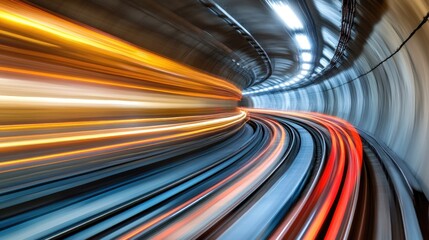 Poster - Colorful Motion of Lights in a Tunnel