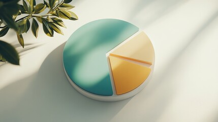 Poster - Colorful Pie Chart with Green and Yellow Sections