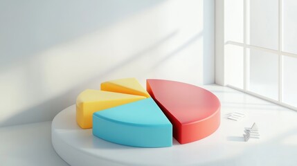 Poster - Colorful Pie Chart on a Minimalist Background