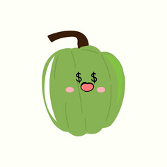 popular kawaii emoticon pumpkin design cartoon. Funny cute pumpkin seasonal vegetable cartoon character with different emotion and expression