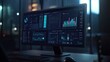 © Johannes - Network Monitoring Dashboard on Computer Monitor: Abstract Design Featuring Real-Time Data Analytics, Graphs, and System Health Indicators