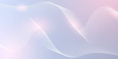 Wall Mural - abstract grey background with dynamic glowing wavy lines.