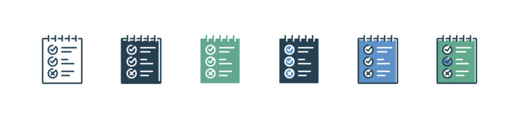 Leinwandbilder - study exam multiple choice paper icon set questionnaire evaluation check list option vector illustration