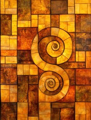 Poster - the artwork features an abstract design with a golden spiral intertwined with various squares and re