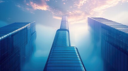 Leinwandbilder - A high-rise architecture building and futuristic architecture together.