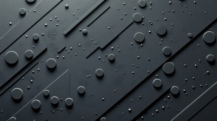 Poster - An abstract composition displays variously sized circles arranged diagonally across a grid of lines, creating a captivating geometric pattern. Generative AI