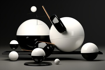 Poster - Exploring black and white contrast  emphasizing textures and shapes through light and shadow