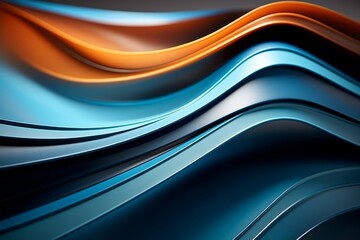 Poster - Contrasting wavy lines  a dynamic duo of colors creating depth and texture in design