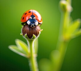 Wall Mural - Ladybug on a Bud  .