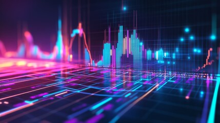 Poster - vibrant digital data waveform visualizations