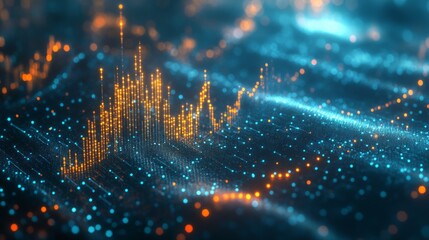 Poster - Vibrant Data Visualization with Dots and Waves