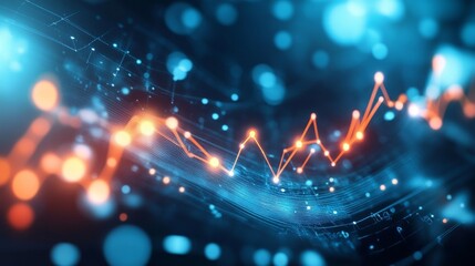 Poster - abstract data visualization with bright colors and light